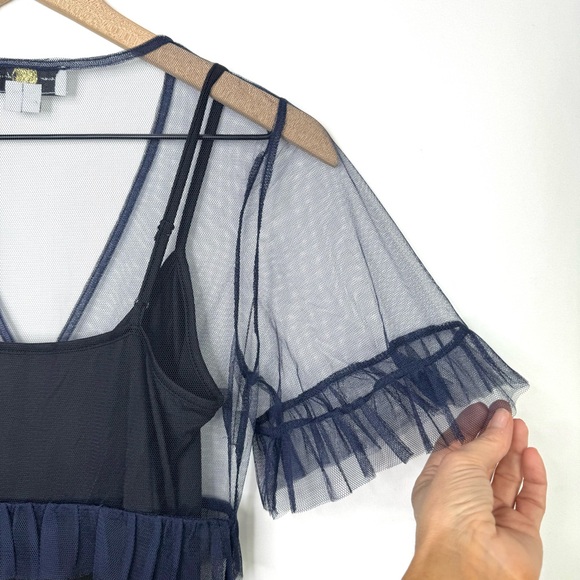 NEW Never Fully Dressed Kate Sheer Ruffled Mini Dress - Picture 10 of 15